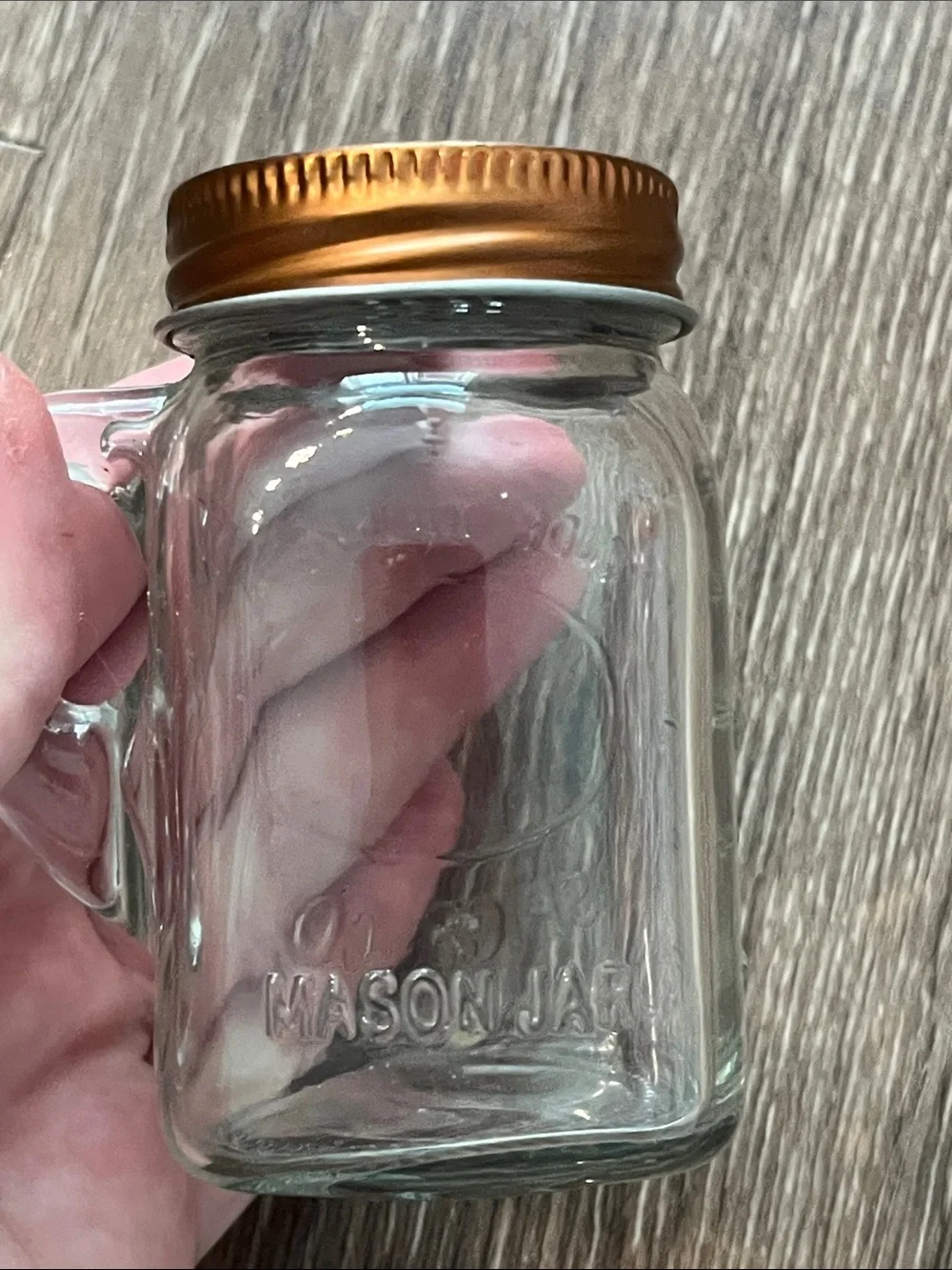 Olde Thompson Clear Glass Salt and Pepper Jar with Copper Lid and Side Handle